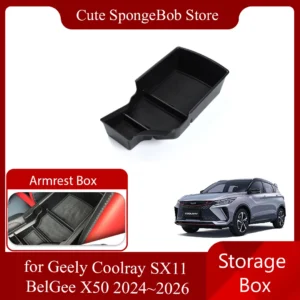 car storage box for geely coolray sx11 belgee x50 2024~2026 abs armrest rubber mat central console organizer tray accessories