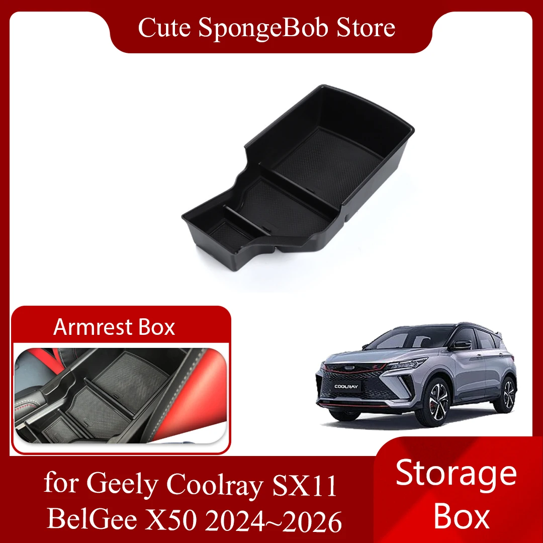 car storage box for geely coolray sx11 belgee x50 2024~2026 abs armrest rubber mat central console organizer tray accessories car storage box for geely coolray sx11 belgee x50 2024~2026 abs armrest rubber mat central console organizer tray accessories