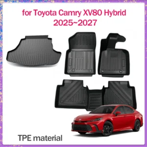 car floor mat for toyota camry xv80 hybrid 2025~2027 tpe foot interior liner waterproof trunk pad carpet custom rug accessorie