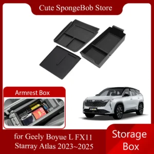 car storage box for geely boyue l fx11 starray atlas 2023~2025 armrest mat central console sundries organizer tray accessories