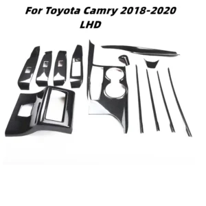 car interior trim styling window lift switch gear shift door panel stickers for toyota camry 2018 2020 accessories gear panel