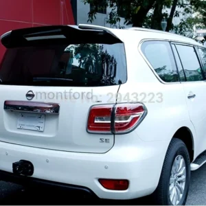 for nissan patrol y62 2011 2019 abs plastic white black color rear spoiler tail trunk wing boot spoiler auto accessories