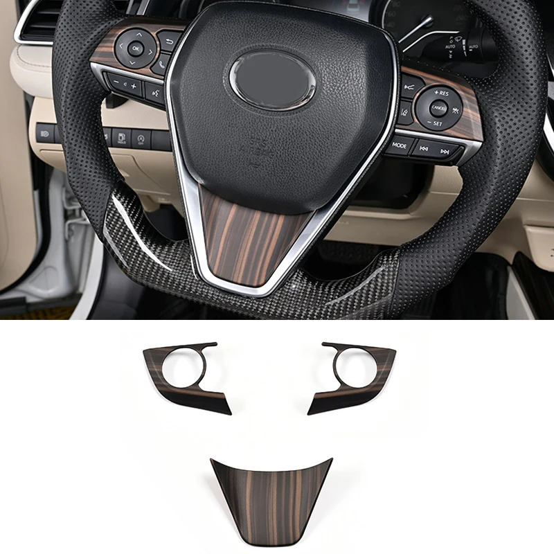 steering wheel button frame gear head knob cover central strip interior stickers abs golden wood for toyota camry 2018 2024 steering wheel button frame gear head knob cover central strip interior stickers abs golden wood for toyota camry 2018 2024