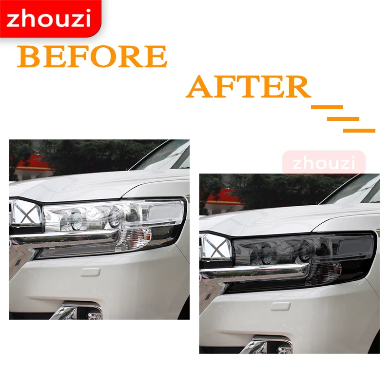 2 pcs for toyota land cruiser 2014 2020 car headlight tint black protective film protection transparent tpu sticker 2 pcs for toyota land cruiser 2014 2020 car headlight tint black protective film protection transparent tpu sticker
