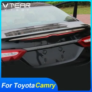 vtear car exterior rear door trim accessories tailgate cover decoration trunk frame anti scratch parts for toyota camry 2020