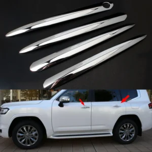 car exterior door handle trim accessories for toyota land cruiser 300 lc300 2021 2022 chrome door handle cover protector 4pcs