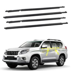 4pcs/set car window molding trim deflector rain deflector weatherstrip seal belt for toyota prado 2003 2009 and 2010 2020