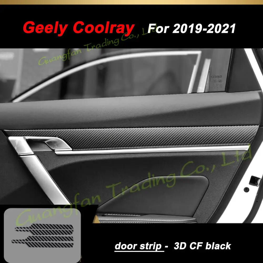 for geely coolray 2019 2021 3d/5d carbon fiber car interior cover center console color sticker decals products parts for geely coolray 2019 2021 3d/5d carbon fiber car interior cover center console color sticker decals products parts