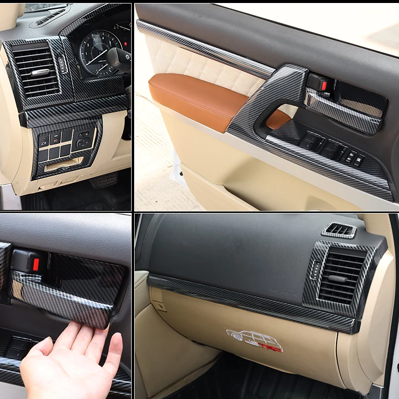 for 2008 2021 toyota land cruiser 200 handle air vent center console gear cover decoration sticker lc200 interior for 2008 2021 toyota land cruiser 200 handle air vent center console gear cover decoration sticker lc200 interior