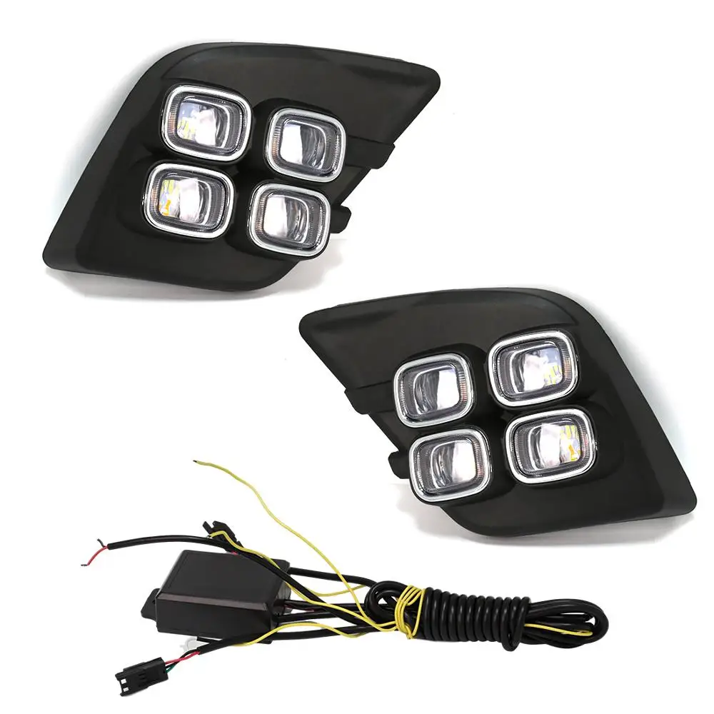 fog light auto led daytime running light for toyota hilux revo 2015 2016 car driving bumper with yellow turn signal fog light auto led daytime running light for toyota hilux revo 2015 2016 car driving bumper with yellow turn signal