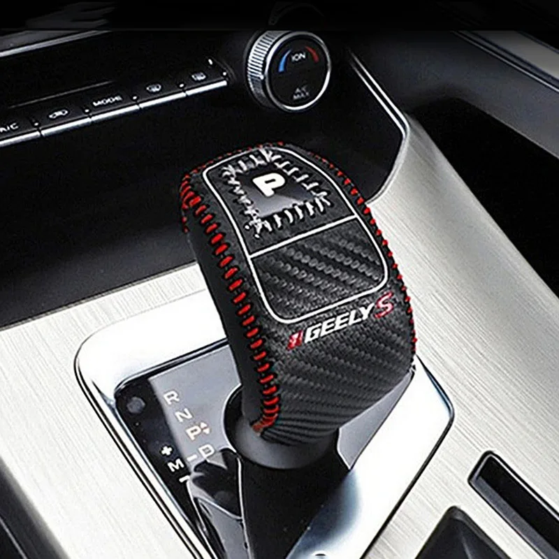 for geely coolray 2019 2020 2021 2022 proton x50 binyue pro car interior decoration accessories leather gear cover 1pcs for geely coolray 2019 2020 2021 2022 proton x50 binyue pro car interior decoration accessories leather gear cover 1pcs