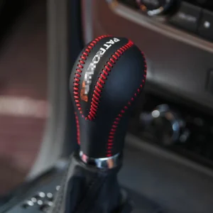 hand sewing leather material discharge gear set of gear sleeve gear cover car accessories for nissan patrol y62 armada 2016 2018