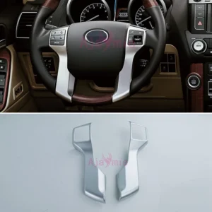 for toyota land cruiser 150 prado lc150 fj150 2010 2017 interior steering wheel cover trim chrome car styling accessories