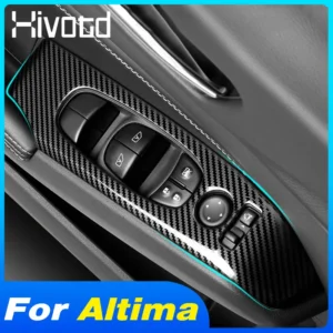 hivotd car window button cover lift control knob trim sticking interior parts decoration accessories for nissan altima 2019 2021