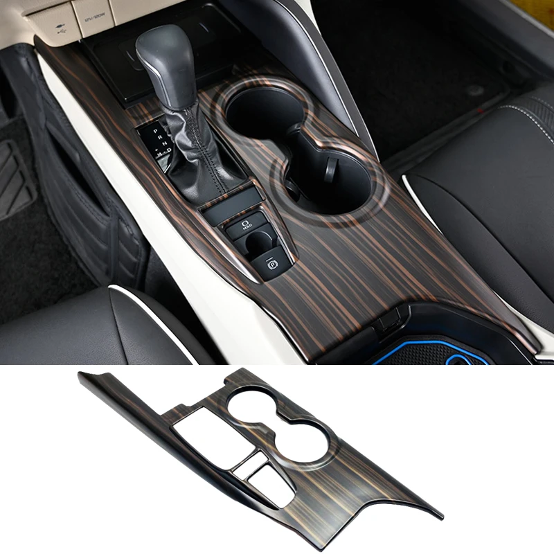 steering wheel button frame gear head knob cover central strip interior stickers abs golden wood for toyota camry 2018 2024 steering wheel button frame gear head knob cover central strip interior stickers abs golden wood for toyota camry 2018 2024