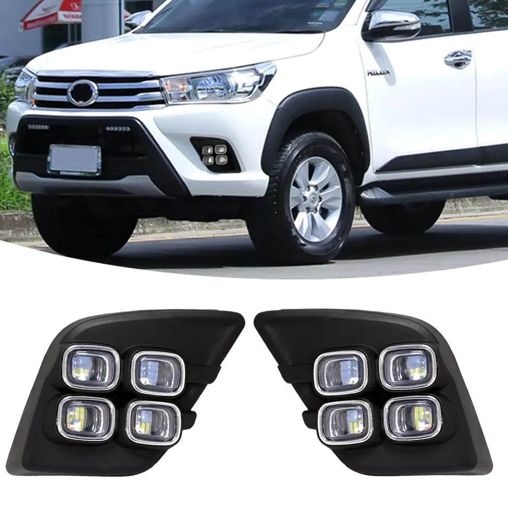 fog light auto led daytime running light for toyota hilux revo 2015 2016 car driving bumper with yellow turn signal fog light auto led daytime running light for toyota hilux revo 2015 2016 car driving bumper with yellow turn signal
