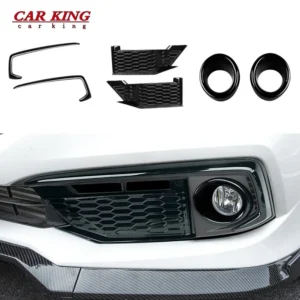 for honda civic 10th sedan 2019 2020 abs glossy black front fog light lamp bumper protector cover foglight eyebrow eyelid trim