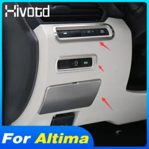 headlights button driving storage box trim cover interior decoration car accessories styling parts for nissan altima 2021 2019