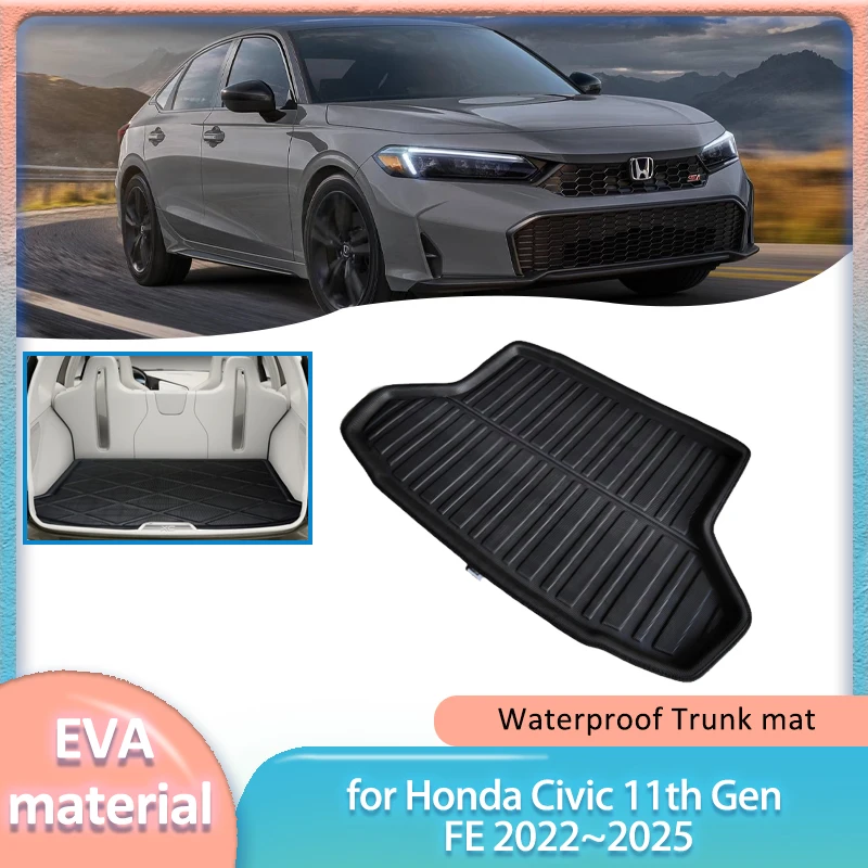 for honda civic 11th gen fe 2022~2025 car trunk mat boot liner cargo floor luggage carpet waterproof cover pad part accessories for honda civic 11th gen fe 2022~2025 car trunk mat boot liner cargo floor luggage carpet waterproof cover pad part accessories