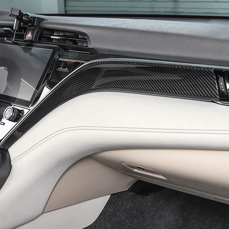 for toyota camry xv70 2018 2020 2023 lhd central console strip cover trim moulding interior abs carbon fiber for toyota camry xv70 2018 2020 2023 lhd central console strip cover trim moulding interior abs carbon fiber