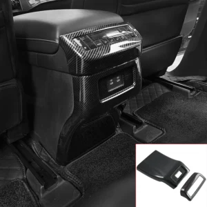 car accessories for nissan pathfinder r53 2021 2022 2023 2024 carbon fiber grain interior rear air vent outlet cover trim 2pcs