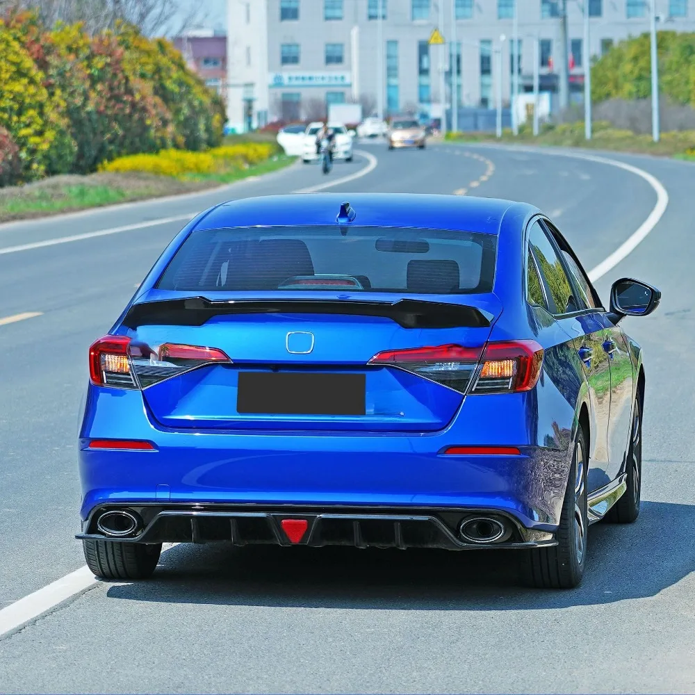 for honda civic 11th gen sedan 2022 2023 high quality abs plastic rear trunk spoiler wing car decoration tuning accessory for honda civic 11th gen sedan 2022 2023 high quality abs plastic rear trunk spoiler wing car decoration tuning accessory
