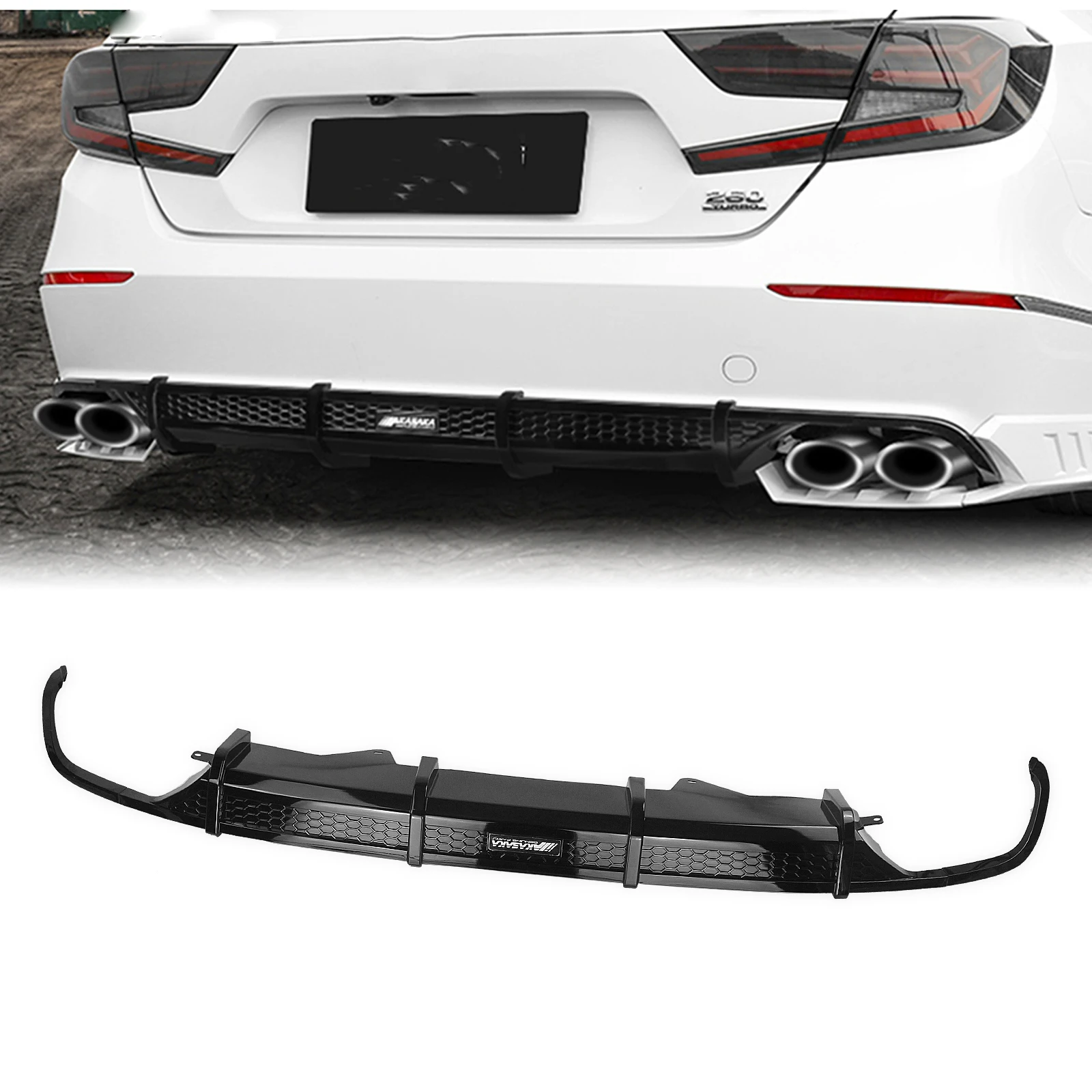 akasaka car rear bumper diffuser lip exhaust bracket guard spoiler for honda accord 10th gen 2018 2022 akasaka car rear bumper diffuser lip exhaust bracket guard spoiler for honda accord 10th gen 2018 2022