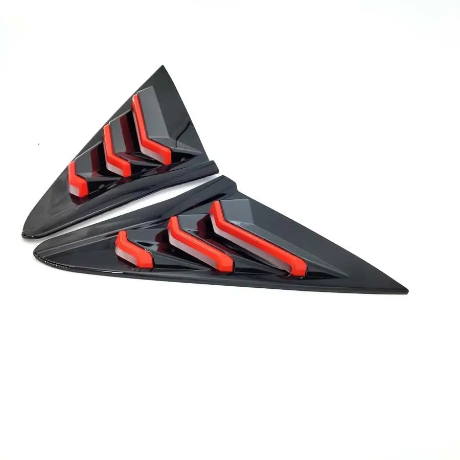 rear side vent window louver cover black+red for honda civic hatchback 2016 2021 rear side vent window louver cover black+red for honda civic hatchback 2016 2021