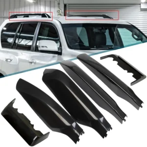 black roof rack leg central cover roof rack bar rail end protection cover shell for toyota land cruiser prado 150 fj150 2010 18