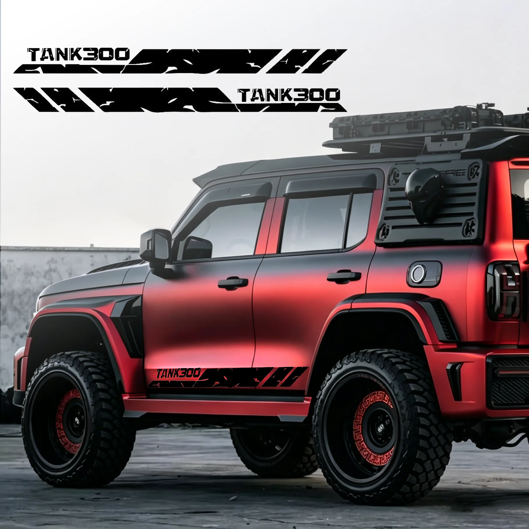 2 pcs car side door body stickers for gwm tank 300 sport stripe style decals off road decals 2 pcs car side door body stickers for gwm tank 300 sport stripe style decals off road decals
