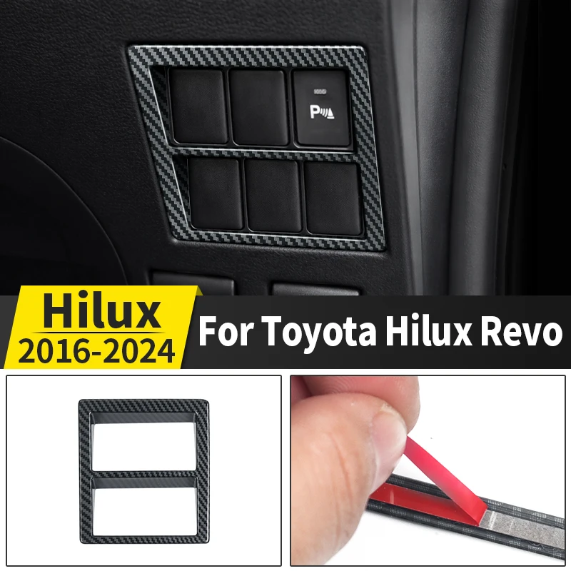 for 2016 2024 toyota hilux revo pickup truck headlight switch panel decoration frame trim abs interior protection accessories for 2016 2024 toyota hilux revo pickup truck headlight switch panel decoration frame trim abs interior protection accessories