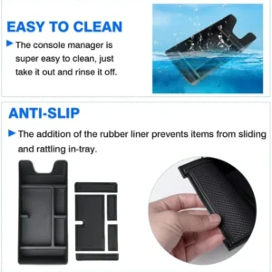 for toyota camry xv80 2025 center console armrest organizer tray durable abs black storage box with divider car accessories