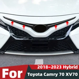 for toyota camry 70 xv70 2018~2023 hybrid car front bumper mesh center grille grill frame moulding strips decoration accessories