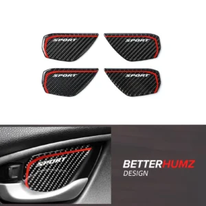 for honda civic 10th gen 2016 2021 carbon fiber door handle bowl cover trim sticker tuning protection car interior accessories