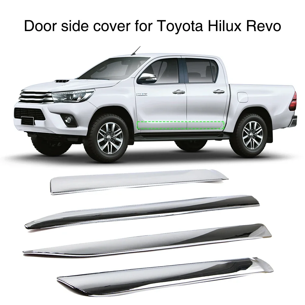 car door body side line cover exterior molding trim guard for toyota hilux revo 2015 2021 abs chrome 4pcs car door body side line cover exterior molding trim guard for toyota hilux revo 2015 2021 abs chrome 4pcs