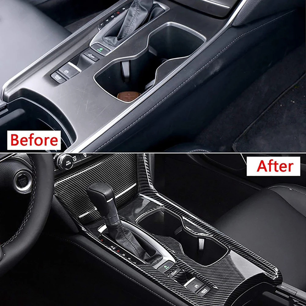 carbon fiber car center console gear shift panel cover frame sticker trim for honda accord 10th gen 2018 2022 (gas version) carbon fiber car center console gear shift panel cover frame sticker trim for honda accord 10th gen 2018 2022 (gas version)