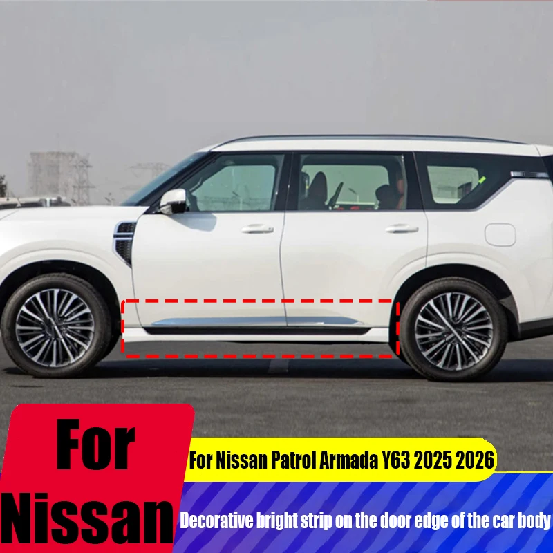 for nissan patrol armada y63 2025 2026 car door edge body decoration bright strip abs car exterior decoration modification parts for nissan patrol armada y63 2025 2026 car door edge body decoration bright strip abs car exterior decoration modification parts