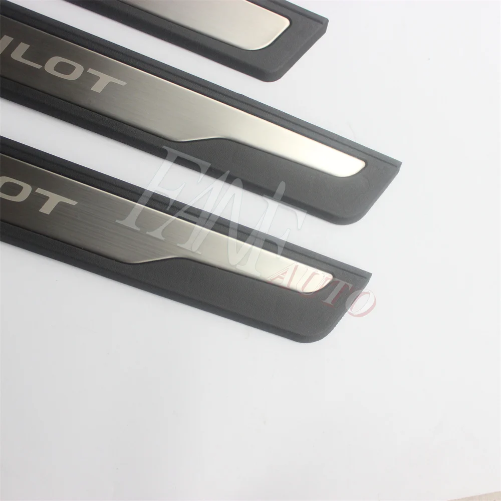 car styling stainless steel door sill scuff plate guard protector trim for honda pilot 2016 2021 3th car styling stainless steel door sill scuff plate guard protector trim for honda pilot 2016 2021 3th