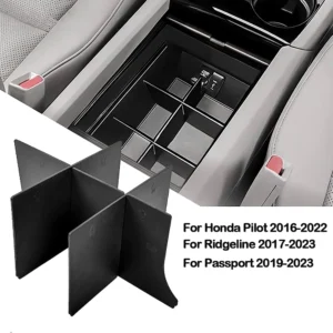 center console organizer dividers for honda pilot 2016 2022/ridgeline 2017 2023/passport 2019 2023 armrest box accessories