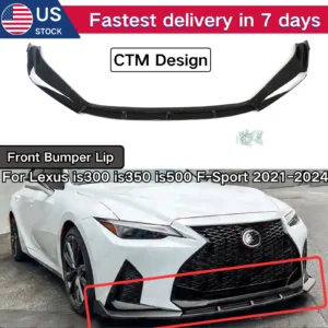 3pcs front bumper lip for lexus is300 is350 is500 f sport 2021 2024 spoiler splitter car accessories body kit glossy black