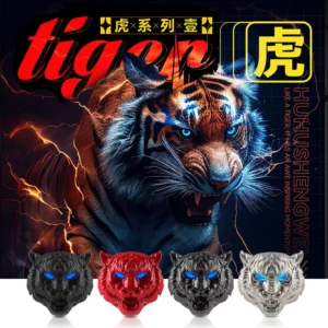 tiger head car engine ignition button case cover metal engine start stop button decoration ring anti scratch auto accessories