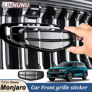 linnunu fit for kx11 geely monjaro xingyue l car steering wheel logo cma front grille badge emblem cover hub sticker accessories