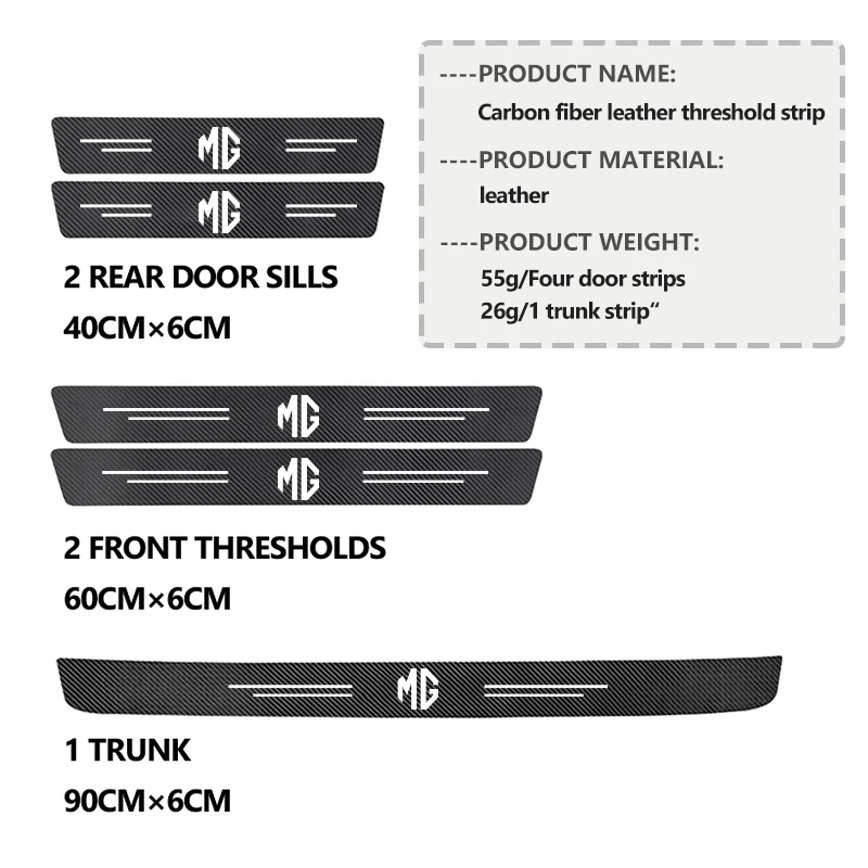 for mg car door threshold strip door sill protector carbon fiber sticker hs ehs 3 5 6 7 gt rx5 zt rx8 for mg car door threshold strip door sill protector carbon fiber sticker hs ehs 3 5 6 7 gt rx5 zt rx8