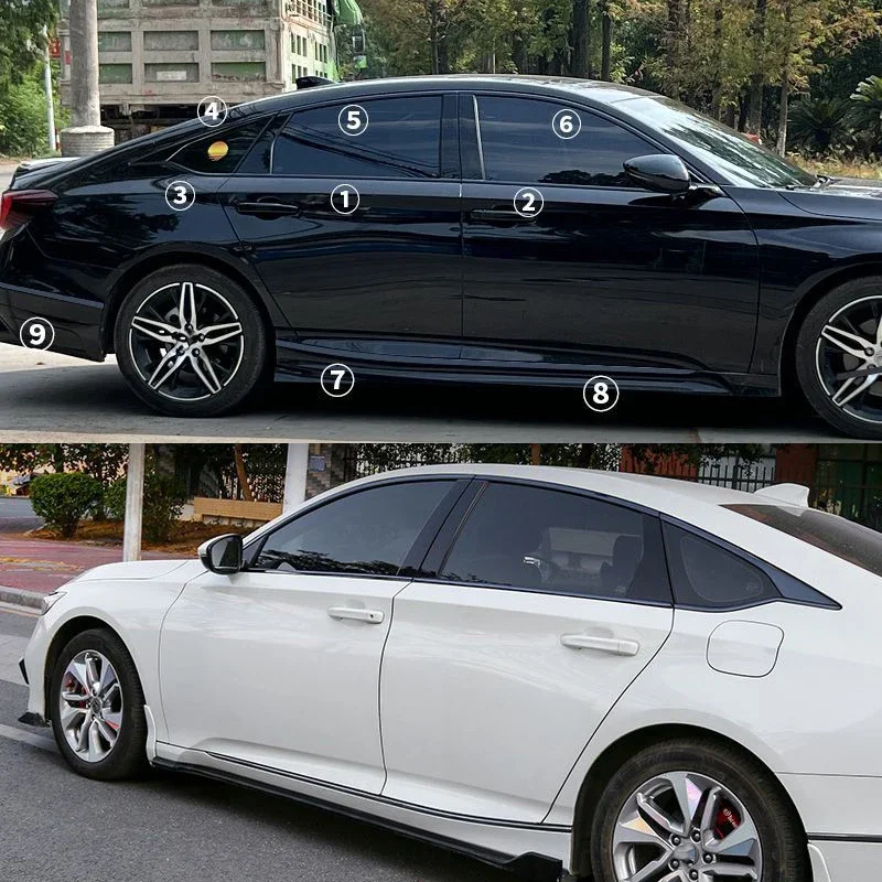 for honda accord 2018 2019 2020 2021 2022 stainless steel black exterior window molding strip sill side cover trim 12pcs for honda accord 2018 2019 2020 2021 2022 stainless steel black exterior window molding strip sill side cover trim 12pcs