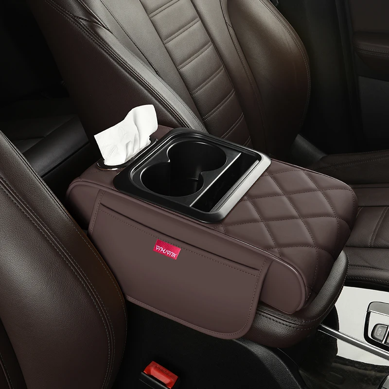 2025 new diamond full leather car armrest pad multifunctional advanced water sensing cup holder mobile phone bag armrest protect 2025 new diamond full leather car armrest pad multifunctional advanced water sensing cup holder mobile phone bag armrest protect