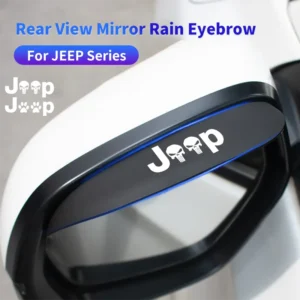 2pcs car rearview mirror rain eyebrow for jeep renegade compass wrangler jk jl grand cherokee silicone car sun visor shade cover