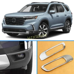 for honda pilot 2023 2024 2025 car abs chrome front bumper fog light lamp frame trim cover decorate sticker