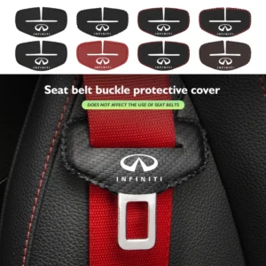 for infiniti pu leather car seat belt buckle clip cover protector anti scratch case fx35 q30 g37 qx70 g35 qx50 qx60 qx80 qx30