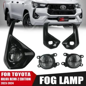 front bumper fog lamp upgrade kit for toyota hilux revo zedition 2023 2024 version additional foglight set switch + wiring