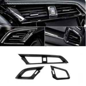 lhd car air conditioner vent refitting abs central control air outlet trim sticker for honda civic 10th 2016 2019 accessories